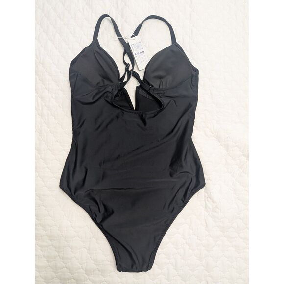 ✨ SHAPERIN Deep V Tummy Control One Piece Swimsuit Black Size M ✨ NWT - Picture 5 of 7